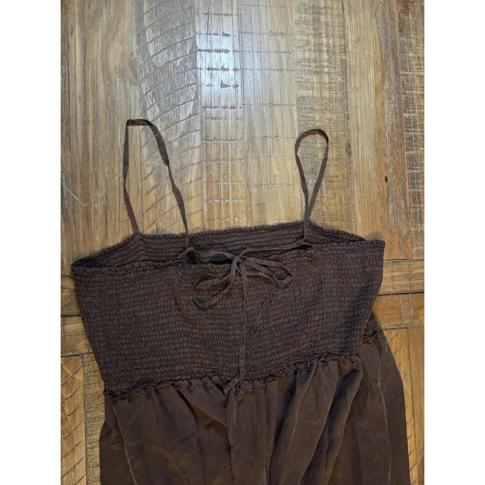 J. Crew Brown Maxi Dress with Smocked Bodice